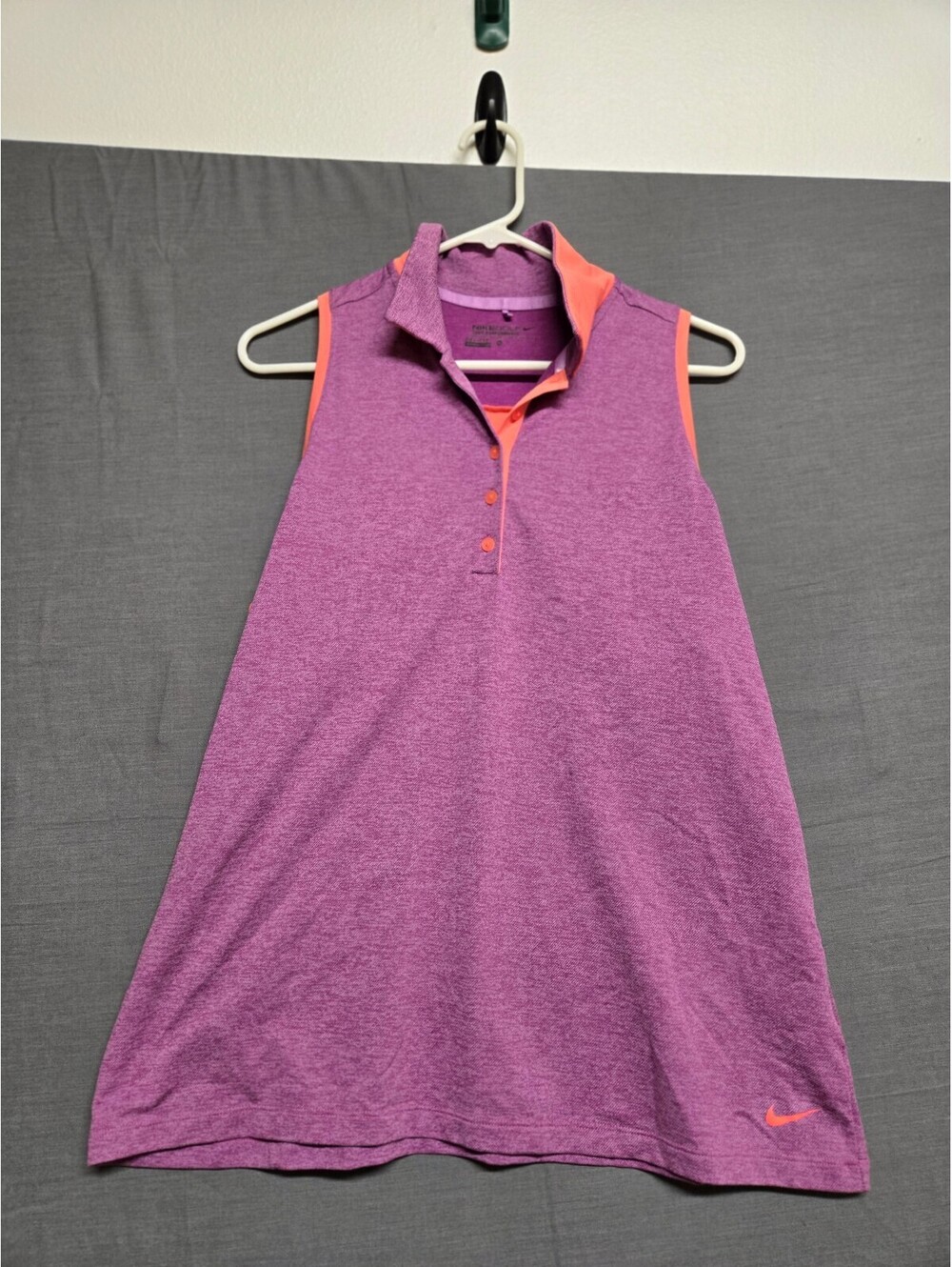 Nike Golf Sleeveless Polo Dress Purple and Coral Dri-FIT XL